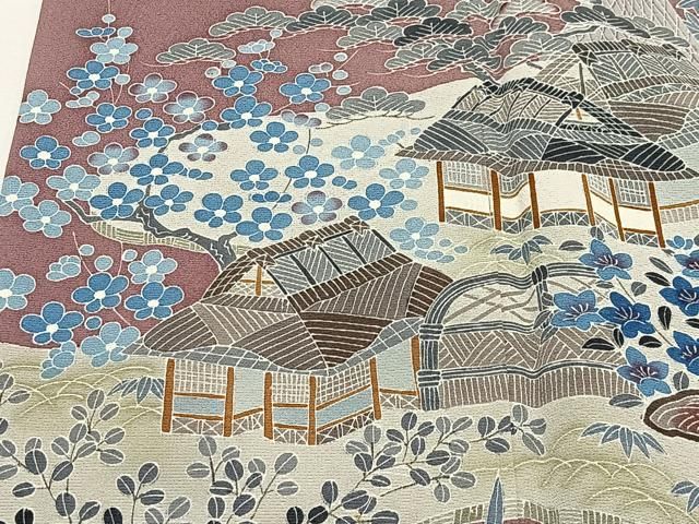 平和屋着物■豪華色留袖 風景文 正絹 逸品 CABN9210ua