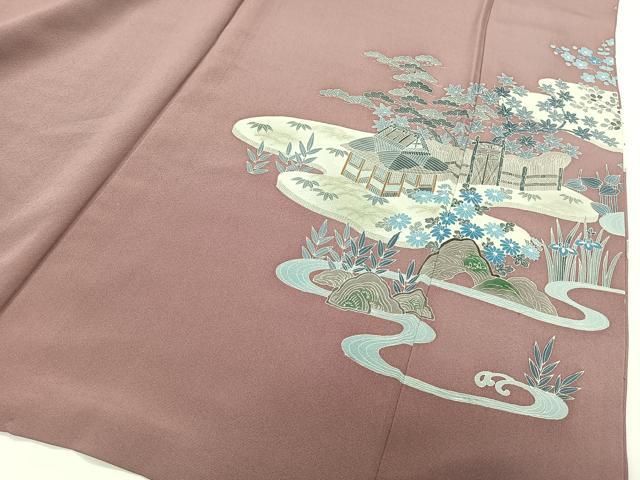 平和屋着物■豪華色留袖 風景文 正絹 逸品 CABN9210ua