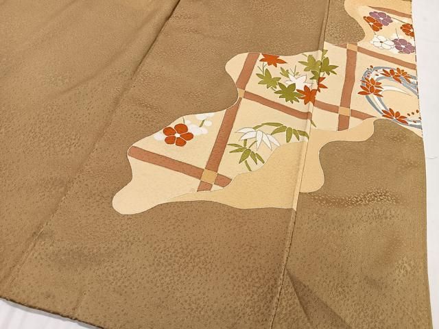 平和屋着物■訪問着 刺繍 草花文 金彩 正絹 逸品 CABN9241ua