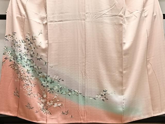 平和屋着物■訪問着 枝花文 暈し染め 金銀彩 正絹 逸品 CABN9242ua