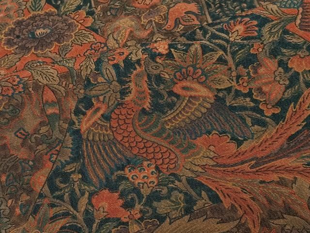 平和屋着物■上質な小紋 更紗花鳥文 正絹 逸品 CABN9246ua