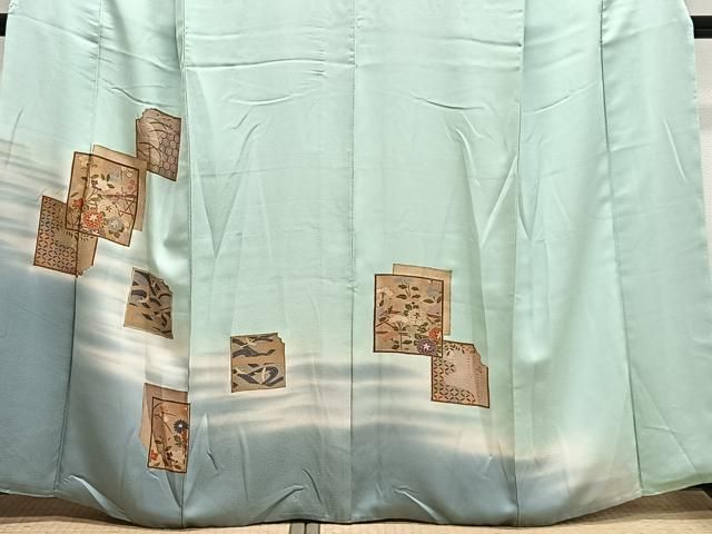 平和屋着物■訪問着 色紙重ね草花文 暈し染め 金彩 正絹 逸品 CABN9252ua