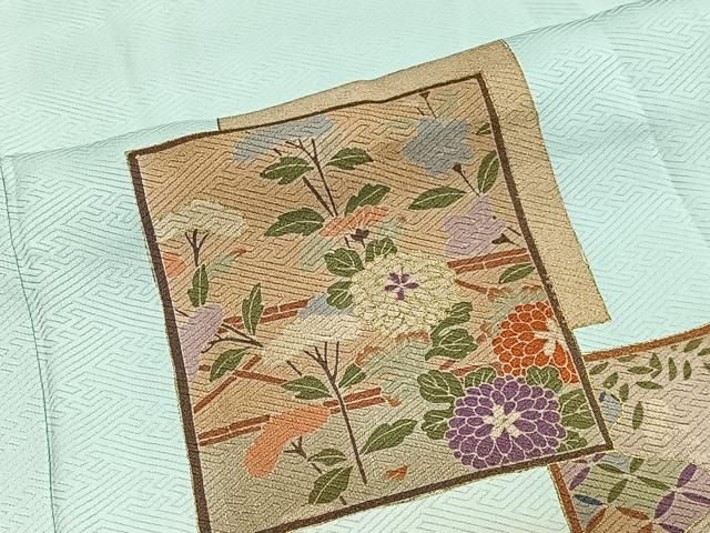 平和屋着物■訪問着 色紙重ね草花文 暈し染め 金彩 正絹 逸品 CABN9252ua