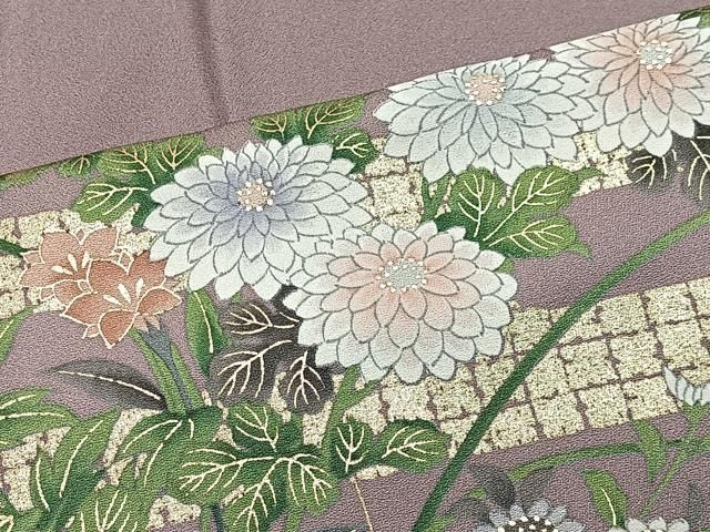 平和屋着物●訪問着 流水草花文 暈し染め 金彩 正絹 逸品 CABN9270ua