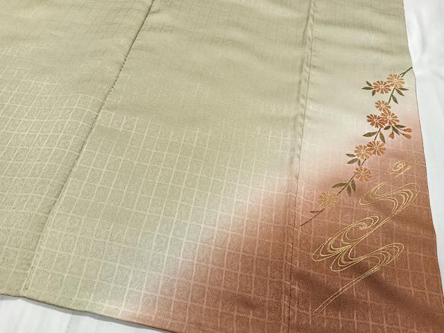 平和屋着物●訪問着 草花文 暈し染め 金彩 やまと誂製 正絹 逸品 CABN9274ua
