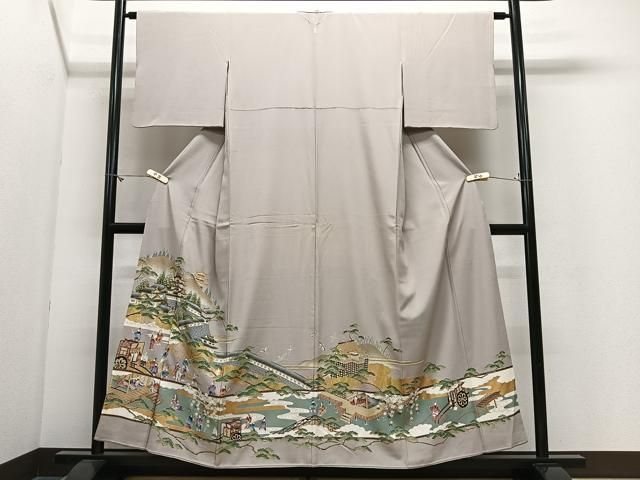 平和屋着物●豪華色留袖 人物風景文 金銀彩 正絹 逸品 CABN9360ua