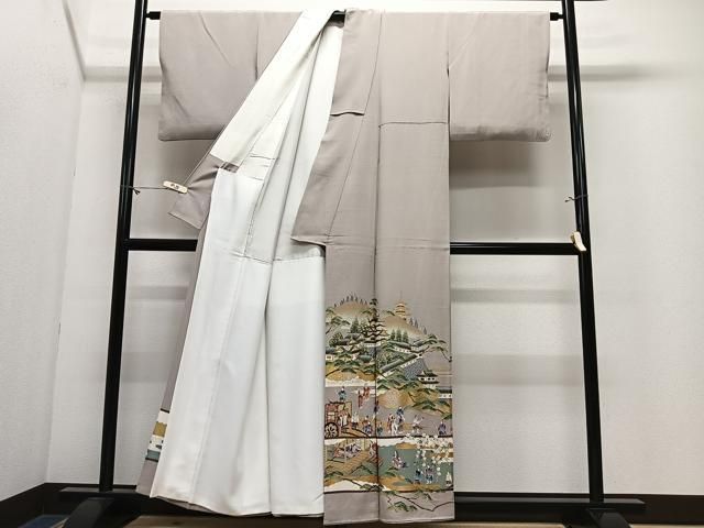 平和屋着物●豪華色留袖 人物風景文 金銀彩 正絹 逸品 CABN9360ua