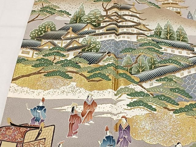 平和屋着物●豪華色留袖 人物風景文 金銀彩 正絹 逸品 CABN9360ua
