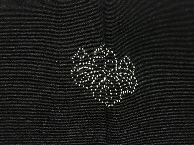 平和屋着物#羽織 総刺繍 舞葉文 黒地 正絹 逸品 CABN9398ua