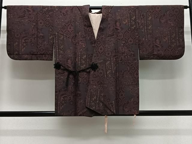 平和屋着物#道中着 更紗花文 正絹 逸品 CABN9408ua