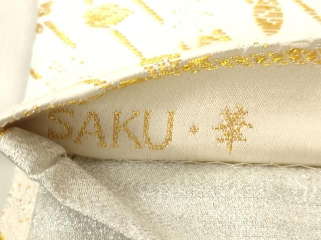 平和屋着物●両面 六通柄袋帯 唐織 雪輪舞桜文 金銀糸 正絹 逸品 CABN9638dy