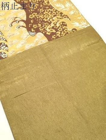 平和屋着物●西陣の名門 加納幸謹製 六通柄袋帯 唐織 松葉花文 金糸 正絹 逸品 CABN9649dy