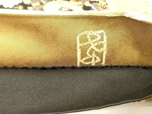 平和屋着物●西陣の名門 加納幸謹製 六通柄袋帯 唐織 松葉花文 金糸 正絹 逸品 CABN9649dy
