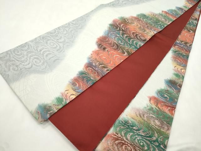 平和屋着物●博多織 鵬翔 全通柄袋帯 絞り 流水文 正絹 逸品 CABN9653dy