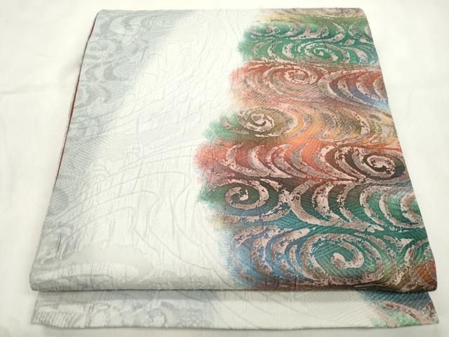 平和屋着物●博多織 鵬翔 全通柄袋帯 絞り 流水文 正絹 逸品 CABN9653dy