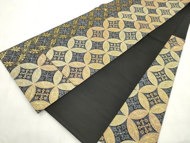 平和屋着物●西陣織 陰山織物謹製 箔屋清兵衛 六通柄袋帯 寂光七宝文 金糸 正絹 逸品 CABN9655dy