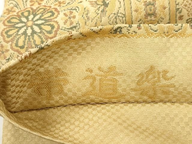 平和屋着物●六通柄袋帯 帯道楽 蜀江花文 正絹 逸品 CABN9669dy