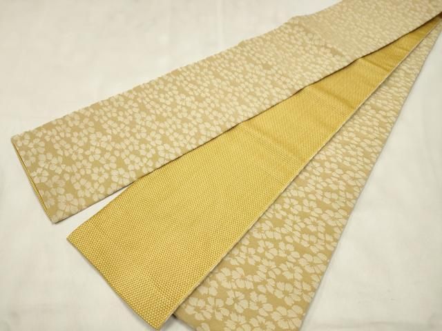 平和屋着物●両面 半幅帯 舞花文 正絹 逸品 CABN9780dy