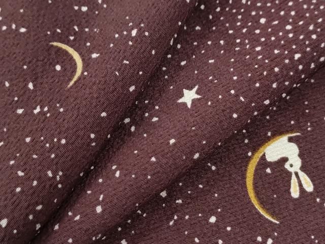 平和屋着物●上質な小紋 三日月 星 兎 ロング丈 正絹 逸品 CABO0043yc