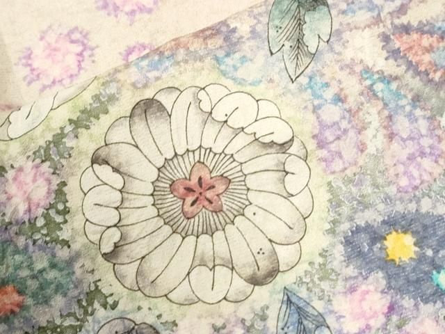 平和屋着物●豪華振袖・長襦袢セット 辻が花 暈し染め 銀通し地 正絹 逸品 CABO0057yc