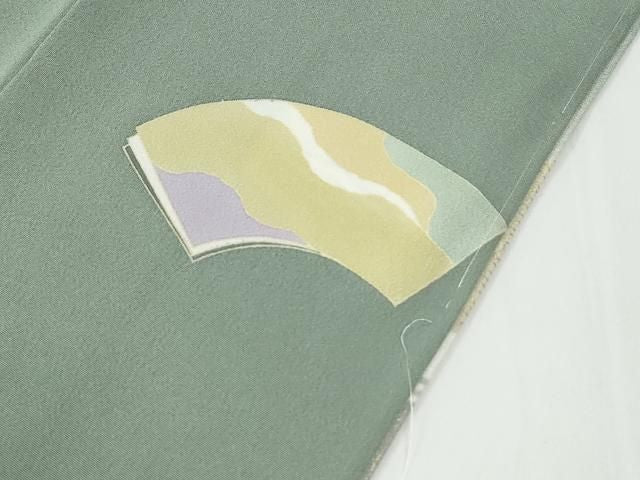 平和屋着物●訪問着 作家物 刺繍 道長地紙花鳥文 暈し染め 金彩 正絹 逸品 未使用 CABO0058yc