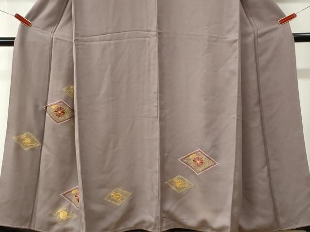 平和屋着物●訪問着 駒刺繍 菱菊唐草文 金彩 正絹 逸品 CABO0059yc