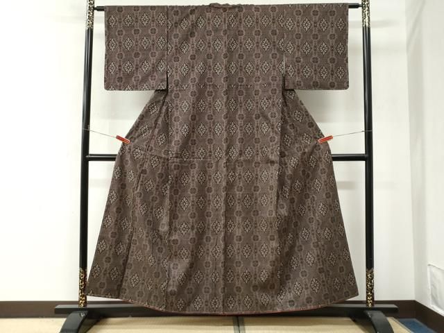 平和屋着物●本場大島紬 7マルキ 花菱文 正絹 逸品 未使用 CABO0062yc