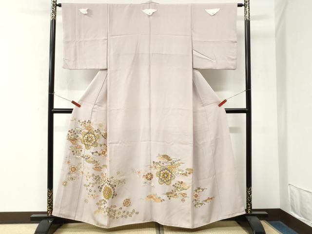 平和屋着物●豪華色留袖 駒刺繍 鳳凰花唐草文 金彩 正絹 逸品 CABO0095yc