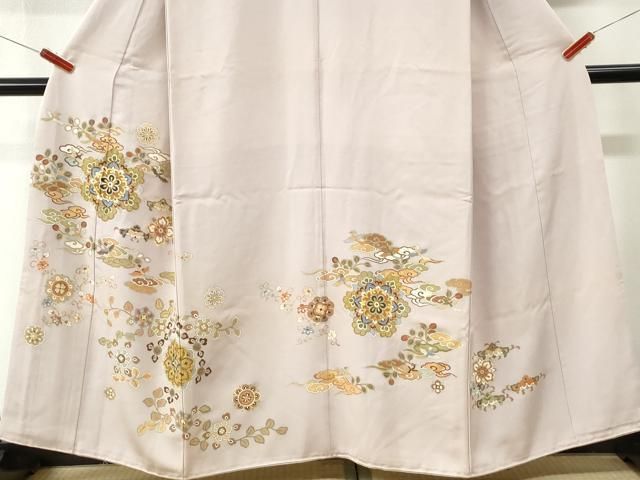 平和屋着物●豪華色留袖 駒刺繍 鳳凰花唐草文 金彩 正絹 逸品 CABO0095yc