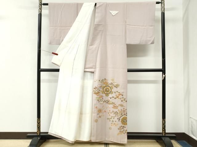 平和屋着物●豪華色留袖 駒刺繍 鳳凰花唐草文 金彩 正絹 逸品 CABO0095yc