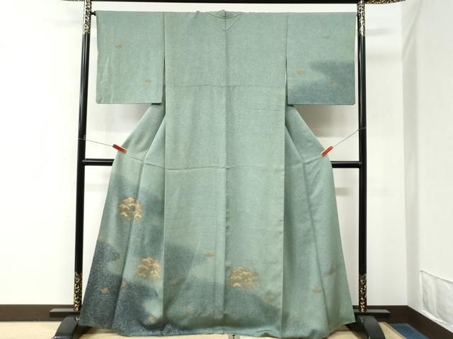 平和屋着物●訪問着 枝垂れ花松文 暈し染め 金通し地 正絹 逸品 CABO0100yc