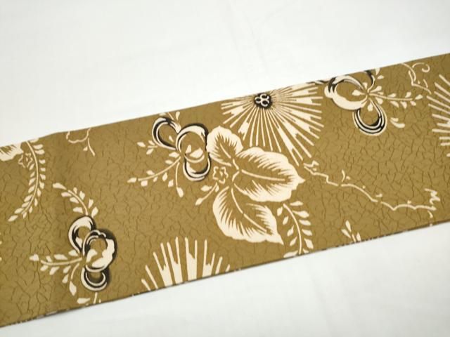 平和屋着物●竺仙監製 全通柄 九寸名古屋帯 草花文 正絹 逸品 CABO1605hy