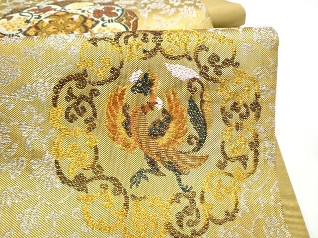 平和屋着物●六通柄袋帯 宮廷貝紫 鳳凰唐草文 金銀糸 正絹 逸品 CABO1640hy