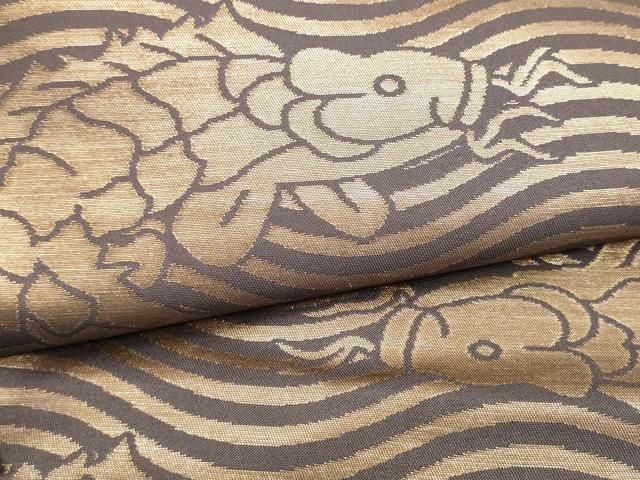 平和屋着物●織物一筋名門 織悦 全通柄 本袋帯 荒磯 金糸 正絹 逸品 CABO1666hy