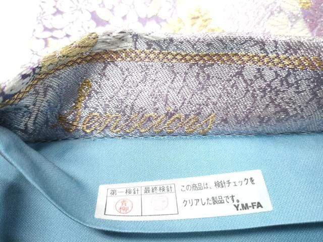 平和屋着物●六通柄袋帯 舞桜文 金銀糸 正絹 逸品 CABO1673hy