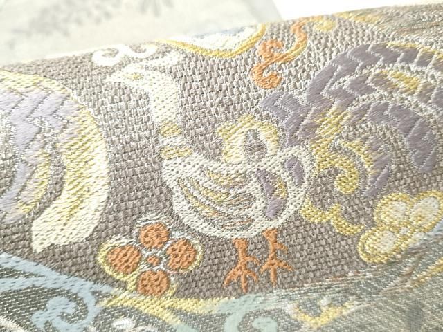 平和屋着物●六通柄袋帯 花鳥文 金銀糸 正絹 逸品 CABO1679hy