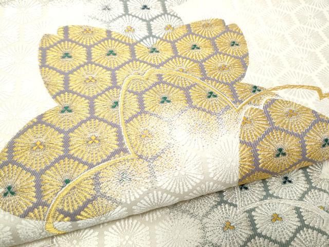 平和屋着物●六通柄袋帯 舞桜 松葉文 金銀糸 健勝苑扱い 正絹 逸品 CABO1680hy