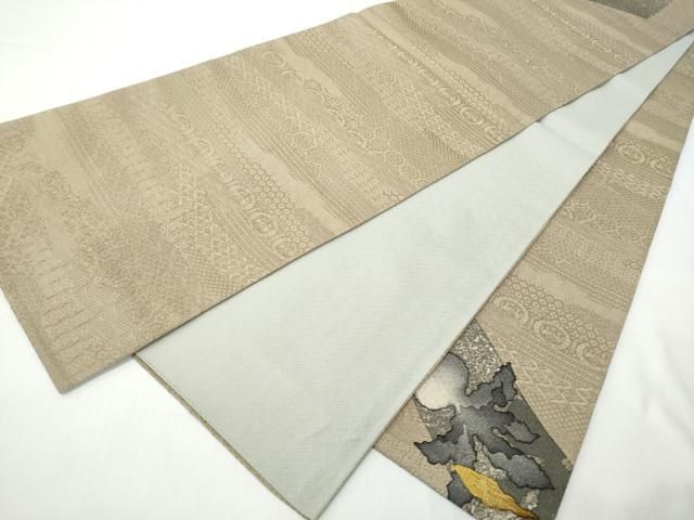 平和屋着物●太鼓柄袋帯 ろうけつ染 成物 正絹 逸品 CABO1682hy