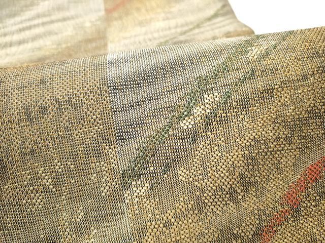 平和屋着物●両面 六通柄袋帯 斜線文 金糸 正絹 逸品 CABO1688hy