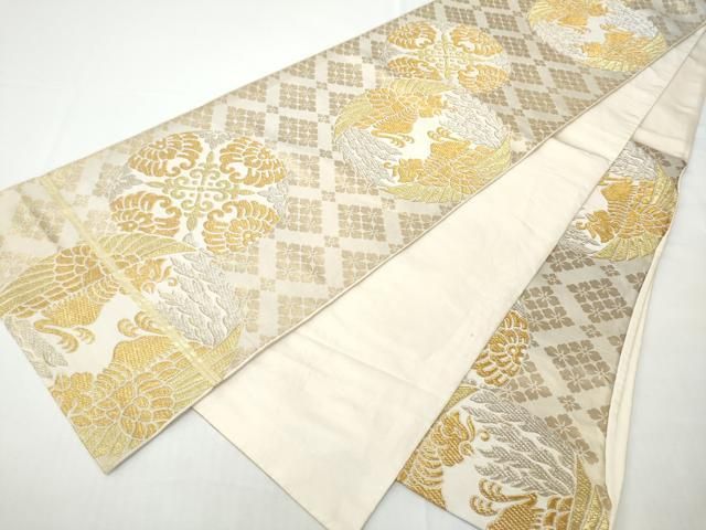 平和屋着物●西陣 川島織物 六通柄 本袋帯 鳳凰花文 金銀糸 正絹 逸品 CABO1694hy