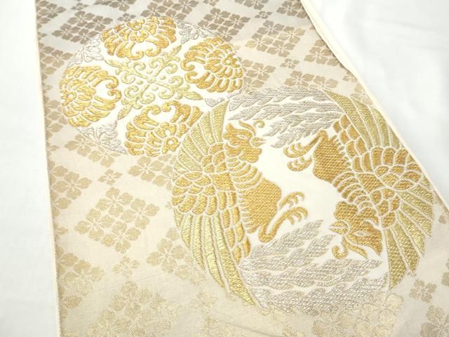平和屋着物●西陣 川島織物 六通柄 本袋帯 鳳凰花文 金銀糸 正絹 逸品 CABO1694hy