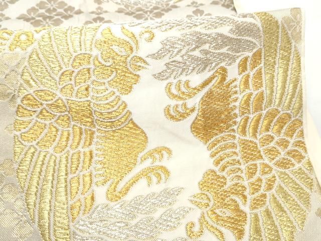 平和屋着物●西陣 川島織物 六通柄 本袋帯 鳳凰花文 金銀糸 正絹 逸品 CABO1694hy