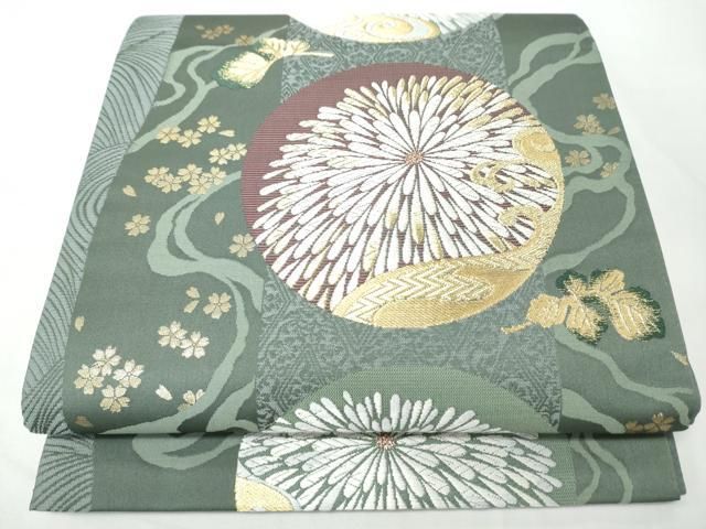 平和屋着物●六通柄袋帯 優美大晴 六華泉 金糸 正絹 逸品 CABO1698hy