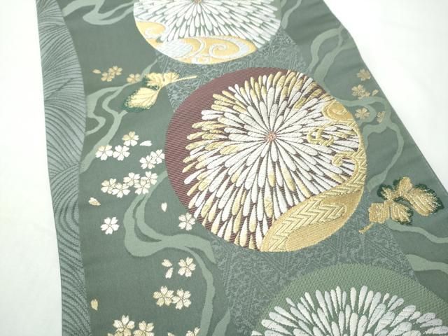 平和屋着物●六通柄袋帯 優美大晴 六華泉 金糸 正絹 逸品 CABO1698hy