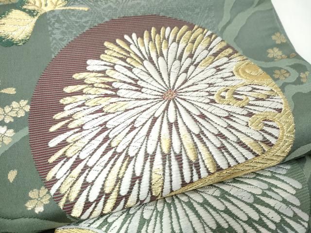 平和屋着物●六通柄袋帯 優美大晴 六華泉 金糸 正絹 逸品 CABO1698hy