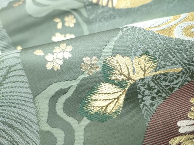 平和屋着物●六通柄袋帯 優美大晴 六華泉 金糸 正絹 逸品 CABO1698hy