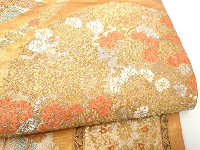 平和屋着物●西陣河村織物謹製・手織り 六通柄袋帯 松桜天井絵文 金銀糸 正絹 逸品 CABO1717hy