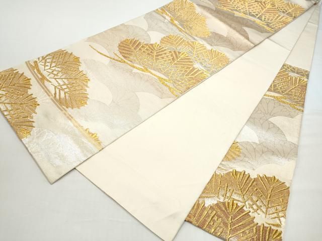 平和屋着物●西陣 川島織物 六通柄 本袋帯 松 金銀糸 正絹 逸品 CABO1732hy