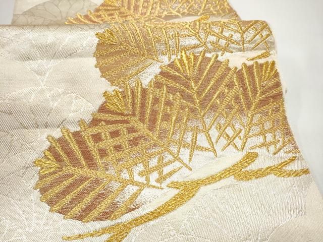 平和屋着物●西陣 川島織物 六通柄 本袋帯 松 金銀糸 正絹 逸品 CABO1732hy