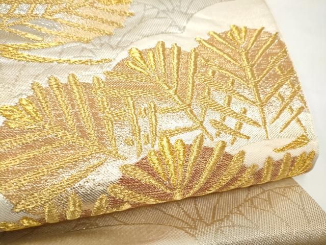 平和屋着物●西陣 川島織物 六通柄 本袋帯 松 金銀糸 正絹 逸品 CABO1732hy
